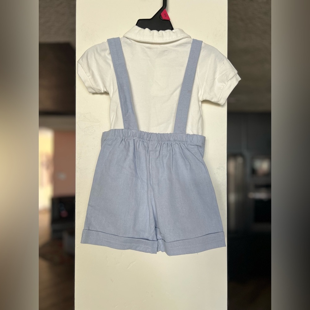 Stylish White and Blue Toddler Outfit sz 12/18M EUC - Picture 7 of 7